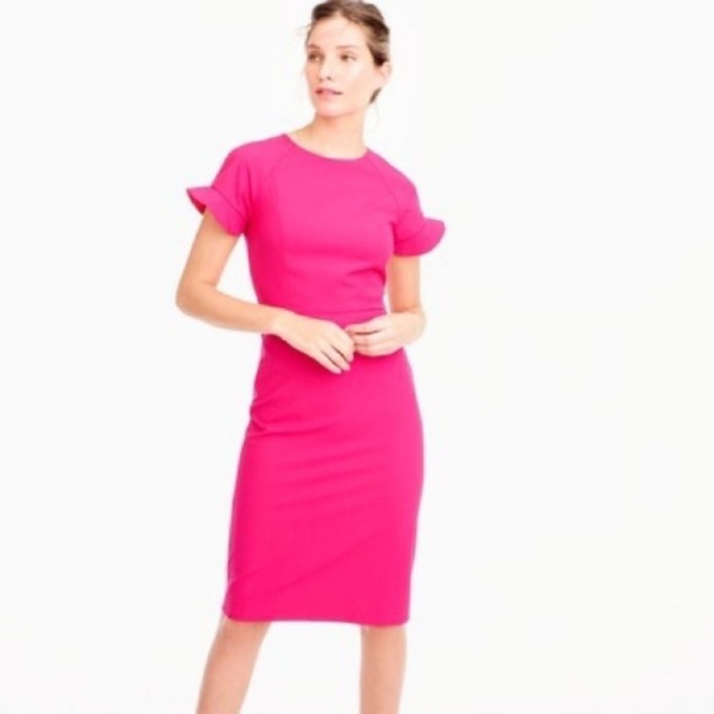 J. Crew Ruffled Sleeve Sheath Dress